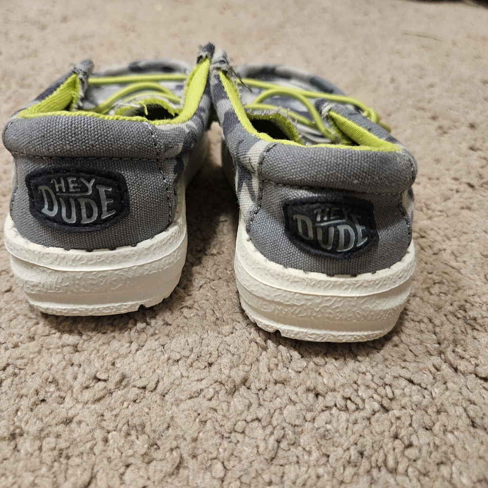 Hey Dude Toddler Gray and Green Dino Camo Sneakers - Picture 3 of 4